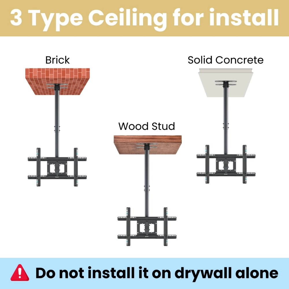 LED Ceiling Mount Stand 32″ to 80″ | Moveable and Adjustable view 4